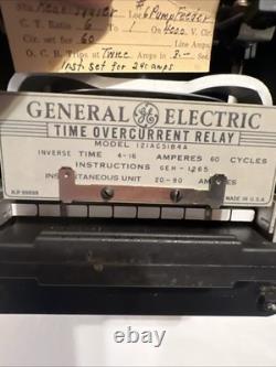 General Electric 121AC51B4A Time Overcurrent Relay Pair Vintage Industrial GE