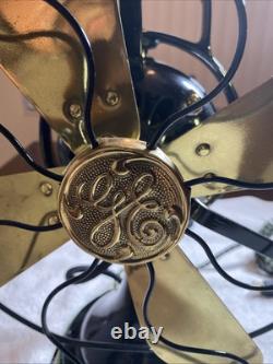 General Electric 1920's Table Oscillating Fan 13inch Works Parts Only
