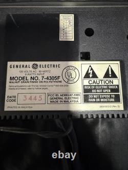 General Electric 7-4305F Clock Radio Walnut AM/FM Alarm Vintage TESTED WORKING