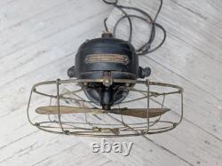 General Electric Brass Blade Fan Industrial Brass Cage 13 Vintage-WORKS