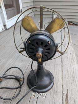 General Electric Brass Blade Fan Industrial Brass Cage 13 Vintage-WORKS