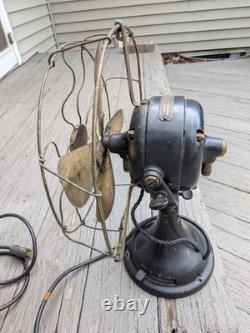 General Electric Brass Blade Fan Industrial Brass Cage 13 Vintage-WORKS