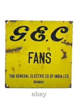 General Electric Company Fans G. E. C Vintage Procelain Enamel Sign Board