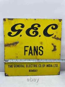 General Electric Company Fans G. E. C Vintage Procelain Enamel Sign Board