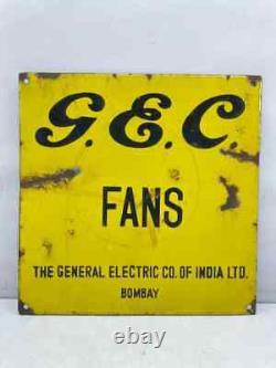 General Electric Company Fans G. E. C Vintage Procelain Enamel Sign Board