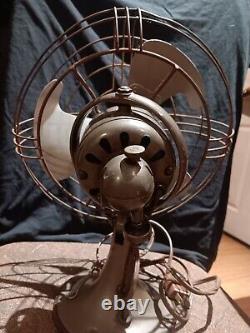 General Electric FM9V1 Gray Desk Fan Tested. Works Will Need Some Repairs