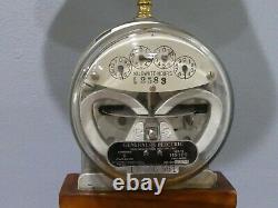 General Electric G. E. Vintage Watt Hour Meter Lamp Works Great
