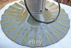 General Electric Light Fixture Service Station Vintage Fluted Pleated Shade