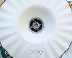 General Electric Light Fixture Service Station Vintage Fluted Pleated Shade