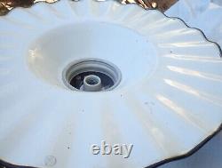 General Electric Light Fixture Service Station Vintage Fluted Pleated Shade