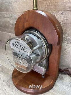 General Electric Meter Table Lamp Dial Spins Steampunk Vintage Works GREAT
