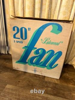 General Electric Motor Lakewood Vintage 70s green box fan Original 3 speed