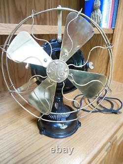General Electric Pancake Fan Brass Cage & Blades 12 Inch Restored Patent 1901