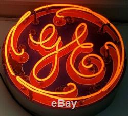 General Electric Porcelain Neon Sign Apliance Vintage Collectable