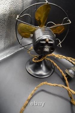 General Electric Series-F 6 Vintage Black 4-Brass Blade Desk Fan 110V