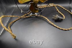 General Electric Series-F 6 Vintage Black 4-Brass Blade Desk Fan 110V