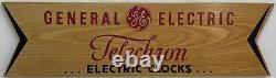 General Electric Telechron Clocks Vintage Wooden Advertising Sign- 1950s motif