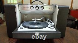 General Electric Trimline Stereo 300 Vintage Record Player, Tubes Nice