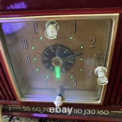 General Electric Tube Radio 548PH Vintage MCM Red Burgundy GE Works