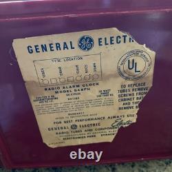 General Electric Tube Radio 548PH Vintage MCM Red Burgundy GE Works