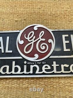 General Electric Vintage Cabinetrol Cast Aluminum Metal Advertising Sign 15