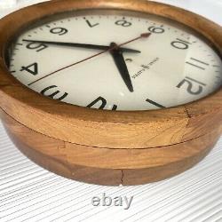 General Electric Wall Clock Red Eye WOOD 1H1312 School Industrial 13 WORKS