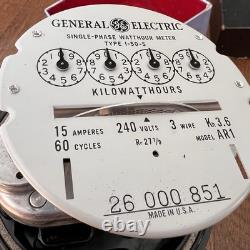General Electric Watthour Meter Electricity Vtg NOS I-50-S 1948 1940s In Box General Electric Watthour Meter Electricity Vtg NOS I-50-S 1948 1940s In Box