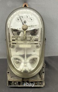General Electric Watthour Polyphase GE Demand Meter Dm-14 Oval Vintage As Is