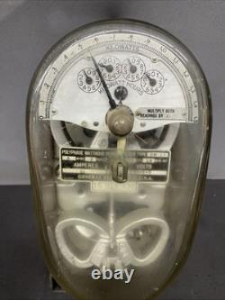 General Electric Watthour Polyphase GE Demand Meter Dm-14 Oval Vintage As Is