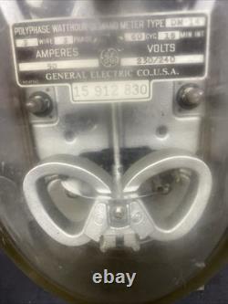 General Electric Watthour Polyphase GE Demand Meter Dm-14 Oval Vintage As Is
