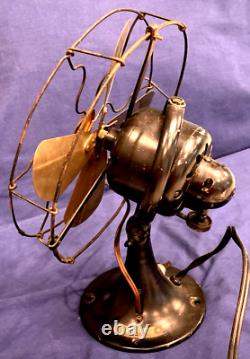 General Electric Whiz Oscillating Fan 9-Inch Brass Blades, Works! SEE VIDEO