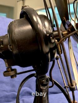 General Electric Whiz Oscillating Fan 9-Inch Brass Blades, Works! SEE VIDEO