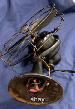 General Electric Whiz Oscillating Fan 9-Inch Brass Blades, Works! SEE VIDEO