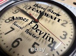 Hand Painted Vintage Funeral Home General Electric 1h1612 Wall Clock Funny