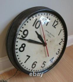 LARGE SCHOOL HOUSE CLOCK Vintage 1950s General Electric Telechron Clock 1HA1612