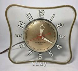 MCM Vintage General Electric Telechron 2H100 Desk/Wall Clock WORKS (B3)