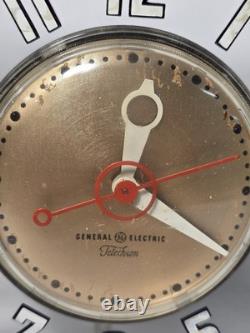 MCM Vintage General Electric Telechron 2H100 Desk/Wall Clock WORKS (B3)