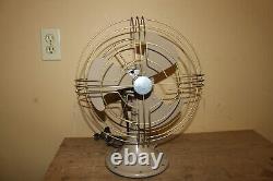 MCM Vintage c. 1950 General Electric GE Vortalex 2 Speed Oscillating Fan VIDEO