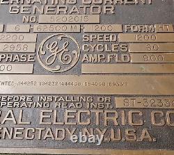 Massive Vintage General Electric GE Bronze Machine Plaque Sign AC Generator