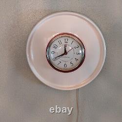 Mid Century General Electric Red/White Retro Wall Clock Corded USA Working VIDEO