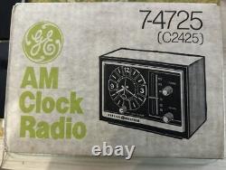 NEW Vintage General Electric AM Radio Alarm Clock Model 7-4725A Working 60s