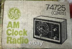 NEW Vintage General Electric AM Radio Alarm Clock Model 7-4725A Working 60s
