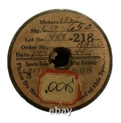 NOS General Electric Vintage Tungsten Fine Wire 0.0018 Diameter 1565 Meters