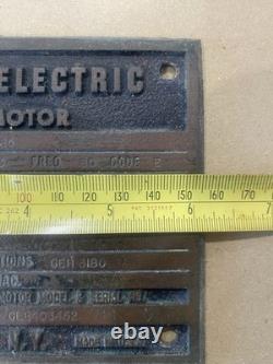 Old GE General Electric Induction Motor Cast Iron Or Metal Plaque/vintage signs