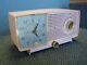 Pink Ge Model C-437a Tube Am Clock Radio Retro Atomic Vintage Mid Century Mcm