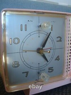 Pink GE Model C-437A Tube AM Clock Radio Retro Atomic Vintage Mid Century MCM