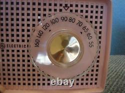 Pink GE Model C-437A Tube AM Clock Radio Retro Atomic Vintage Mid Century MCM