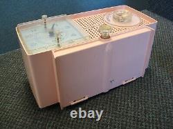 Pink GE Model C-437A Tube AM Clock Radio Retro Atomic Vintage Mid Century MCM