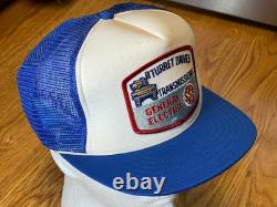 RARE! VTG GE General Electric Trucker Hat Snapback Tank/Turret Drives Patch