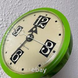 RARE! Vintage General Electric Round 6 Green Electric Wall Clock WORKS